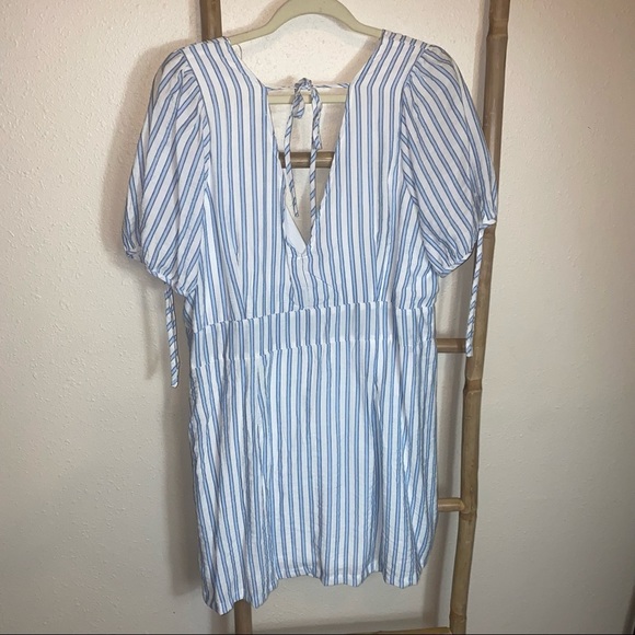 Favlux 1XL dress blue white stripes button tie - Picture 3 of 8